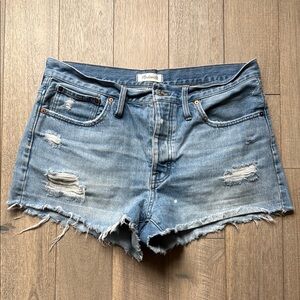 Madewell Relaxed Denim Distressed Jean Shorts